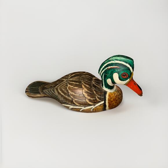 Hand Carved Hand Painted Wooden Carolina Duck Male 1988 - Picture 1 of 6